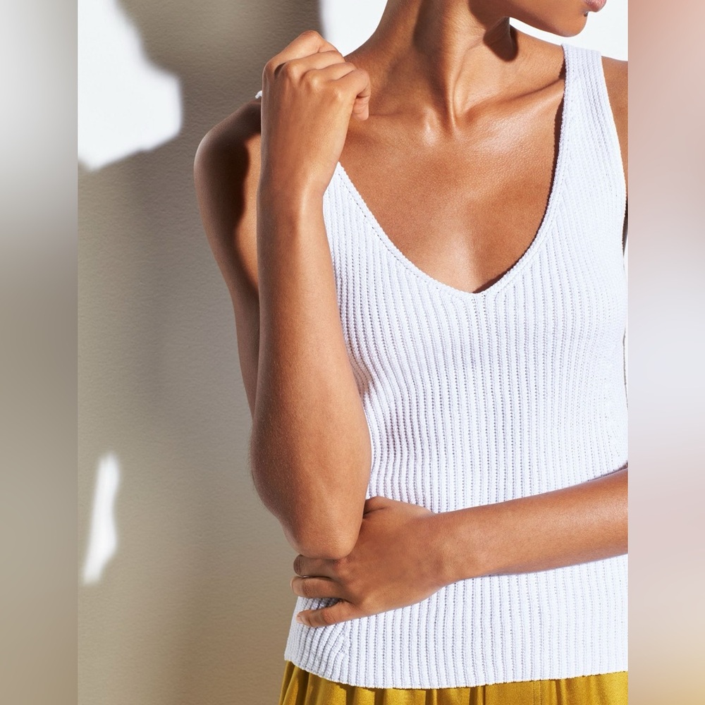 Vince Directional Textured Rib Knit Tank